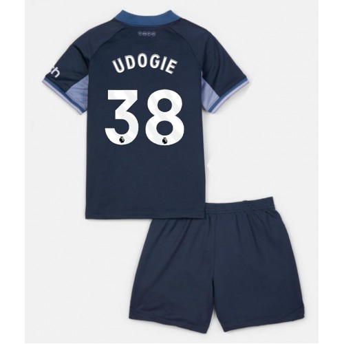 Fotbalové Dres Tottenham Hotspur Destiny Udogie #38 Dětské Venkovní 2023-24 Krátký Rukáv (+ trenýrky)